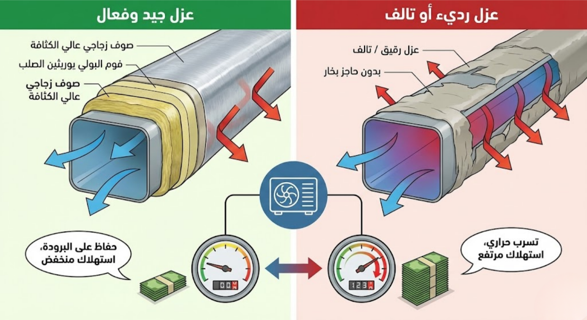 هل تؤثر المواد العازلة الرديئة على استهلاك الكهرباء؟