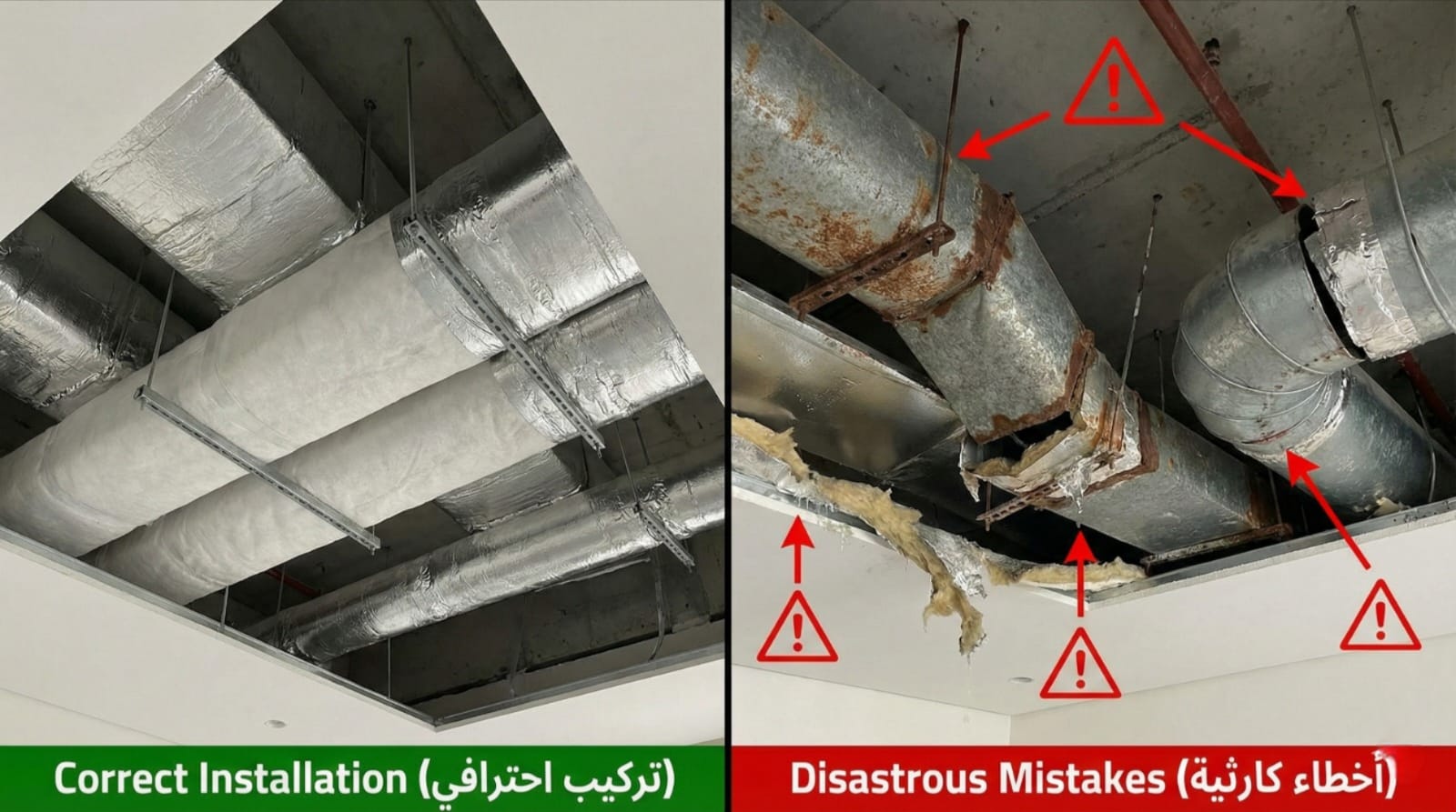 5 أخطاء كارثية تجنبها عند تصميم وتركيب دكت التكييف | أمامة