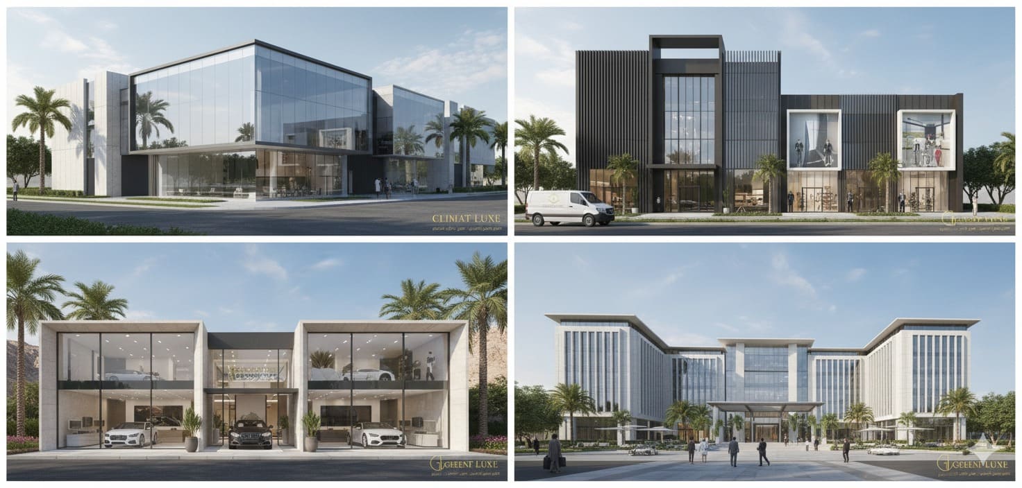 المعارض والصالات والمباني التجارية والإدارية